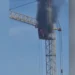 В Талдыкоргане загорелся башенный кран
