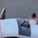 Женщина напала на машину такси в Шымкенте