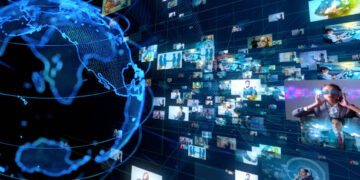 Global communication network concept.