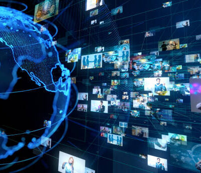 Global communication network concept.