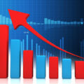 Business graph shows economic growth. 3d illustration