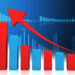 Business graph shows economic growth. 3d illustration