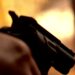 Gun shooting, slow motion