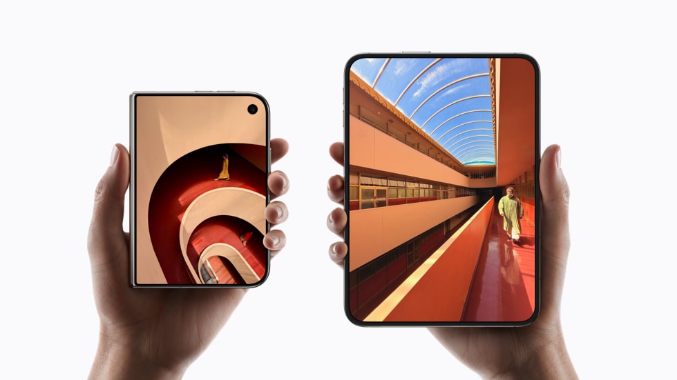 Размеры внешнего и внутреннего дисплеев iPhone Duo