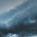 raining season. summer storm, dark sky cloudy heavy rain with thunder strike, weather in rainy season